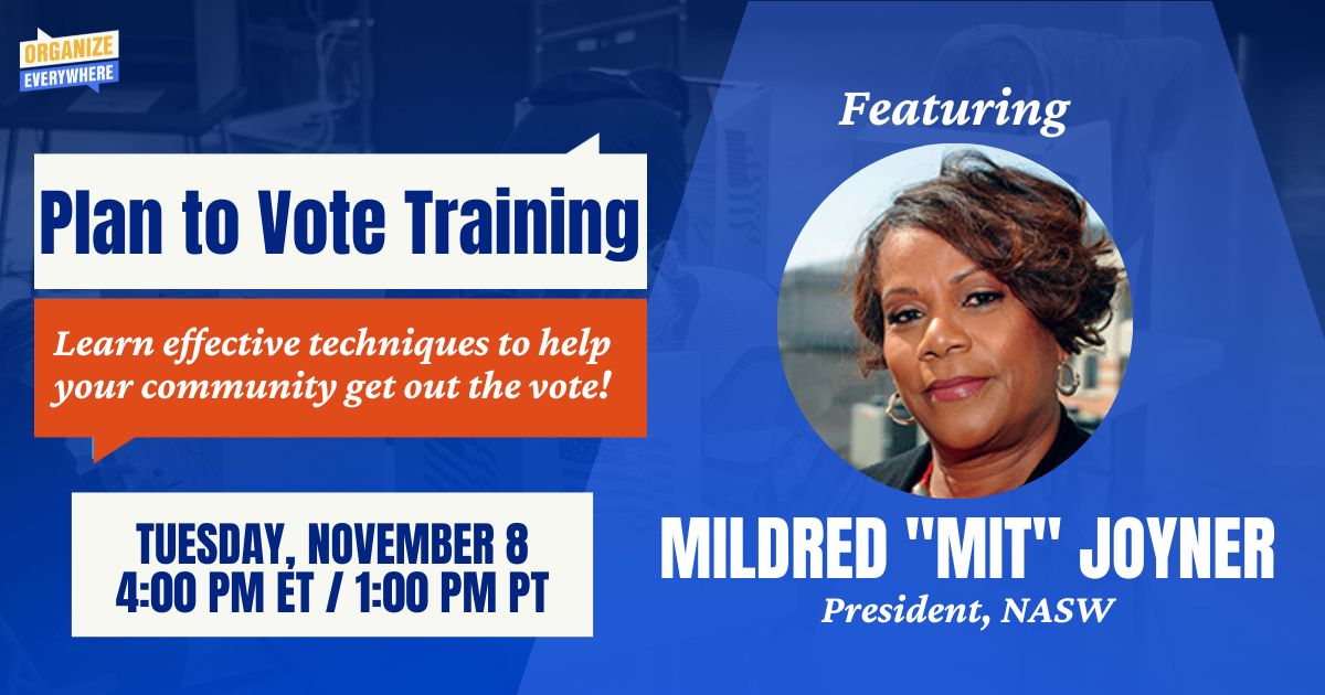 GOTV Plan To Vote Training With Special Guest NASW President Mitt ...